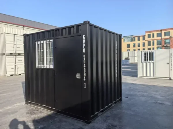 2025 Rhino-Cross-Containers 7 pieds  Noir Conteneur d’expédition avec porte et fenêtre