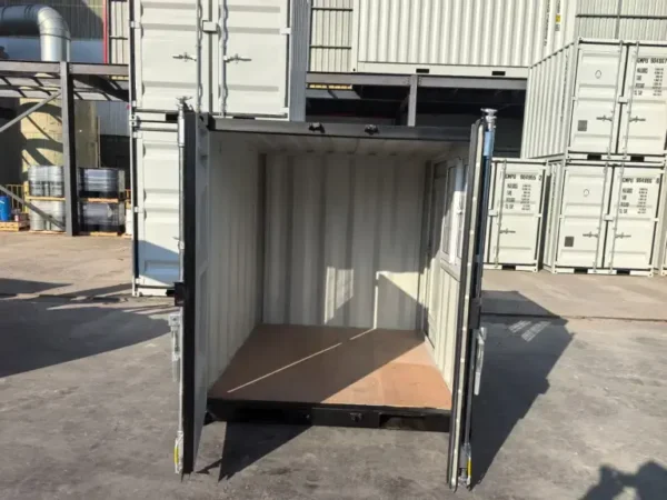 2025 Rhino-Cross-Containers 7 pieds  Noir Conteneur d’expédition avec porte et fenêtre