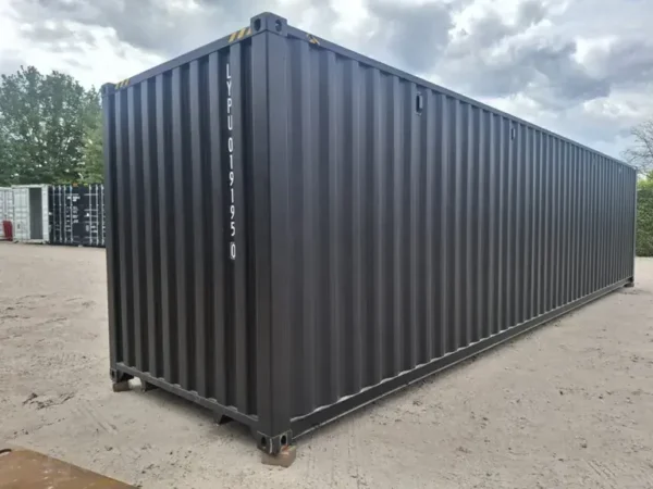 2025 Rhino-Cross-Containers Conteneur d’expédition noir High Cube de 40 pieds avec 4 portes latérales