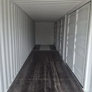 2025 Rhino-Cross-Containers Conteneur d’expédition noir High Cube de 40 pieds avec 4 portes latérales