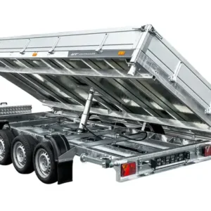 REMORQUE BENNE HYDRAULIQUE 3 ESSIEUX 400×200 UNITRAILER TASKER 400/3C 3500 KG